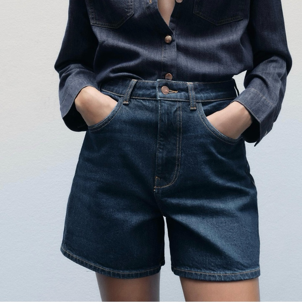 High Rise Denim Shorts